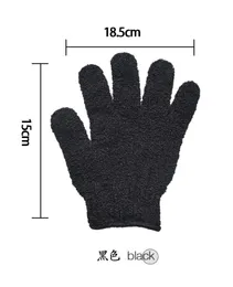 Colore Scrubber di guanti a peeling nero a cinque dita esfoliante valori da bagno di rimozione marrone
