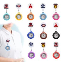 Other Office School Supplies Sports Logo Clip Pocket Watches Fob For Nurses Medical Hang Clock Gift On Watch With Second Hand Drop Del Otirf