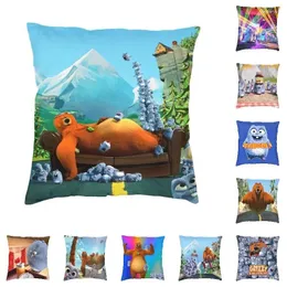 Pillow Grizzy And The Lemmings Tabodi Siesta Time Cover Soft French Cartoon Animation Throw Case For Sofa Car Pillowcase