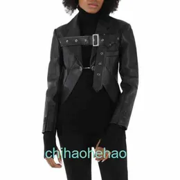 Tasarımcı Borbaroy Kemer Moda Toka Orijinal Deri Bayanlar Siyah Bikter Kemer Detay Deri Sabah Ceket Beden 6