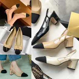 Tasarımcılar elbise ayakkabıları slingbacks sandal bale daireler ayakkabı espadriller balerin sandaletler bayanlar parti düğün kadınlar tıknaz yüksek topuklu terlik