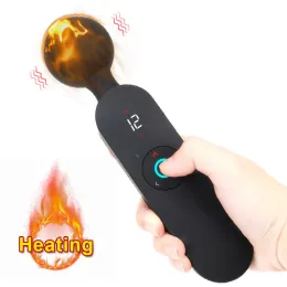 Objekt Massage Objekt Uppgradera Magic Wand Uppvärmningsvibrator Sexiga leksaker för kvinnor Vuxna 6 Hastigheter 12 Lägen Smart Digital Display G Spot Clitor