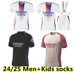 24 25 Maglie da calcio Maillot de Foot Lyonnais Caqueret Tolisso Jeffinho ol Aouar Tagliafico Fan Shirts 2024 2025 Traore Sarr Man Kits Kit