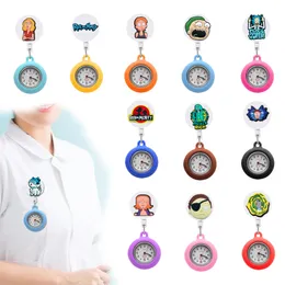 Pocket Watches Rick 36 Clip Brooch Fob For Medical Workers Retractable Arabic Numeral Dial Nurse Watch Sile Pattern Design Drop Delive Ot24V