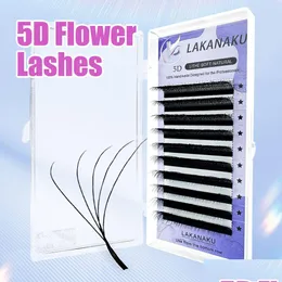 Falska ögonfransar Lakanaku Cilios 5D WSHAPED EYGRASS Extension Matic Blomning W Lashes CD Curl Högkvalitativ individuell falsk 230904 Dro Dhjau