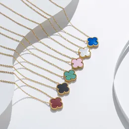 Классический дизайн корейский ожерелье в стиле Новое 18 -километровое золото титановое стальное ожерелье роскошное бренд бренд подвеска для длинной цепи простая модная дизайнерское колье