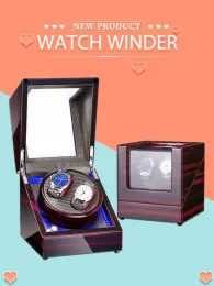Bags Jewelry Pouches, Bags Drop Wholesale 2+0 Luxury Lacquer Wood Box Automatic Watch Winder