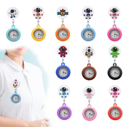 Party Favor astronauta klips zegarki kieszonkowe Wysuwany szpital medyczny odznaka kołowrotka pielęgniarka kobiet na zegarek broszka fob sile lapel otlty