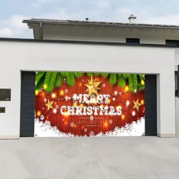 タペストリーズバケーションガレージドアカバー活気に満ちたクリスマススタイルのタペストリーお祝いの雰囲気