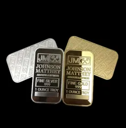 50 PCS Manyetik Olmayan Amerikan Johnson Matthey Rozeti JM One Ons 24K Gerçek Altın Gümüş Kaplama Metal Hatıra Para Diiferent Ser7756698