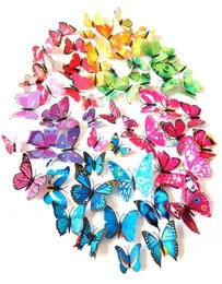 Party Decoration 12pcs 3D Butterfly Wall Stickers Decals 4SIZES avtagbar väggmålning för HomeBedroomBathroomLiving Roomoffices Deco2951095