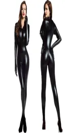 MXXL Women 2way Reißverschluss offener Schritt Faux Leder Catsuit Clubwear DS Latex Katze Frauen mit Handschuhen Fancy Costum Overall 2010214347542