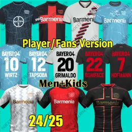 Campeão Bayer Leverkusen Jerseys 23 24 25 homens Kit Kit Wirtz Leverkusen Trikot Paulo Schick Camisa de futebol Bayer Bayern Trikot Camiseta del Bay Leverkusen Jerseys