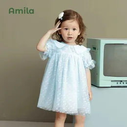 فساتين الفتاة Amila Baby Girls Dress Summer Mesh Princess Dresses Little Girl Cute Doll Swit Sweet Boutique Children