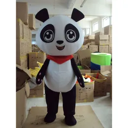 New Mascot Costumes Panda Bear Mascot Costume Adult Character Mascot Cartoon Character Green Clothes Panda Cosplay for Halloween 679