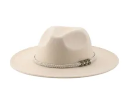 Beanieskull Caps Kış Şapkaları Kadınlar İçin Sonbahar Şapka Fedora Felted Man Hat Panama Sıradan Vintage Western Kovboy Zinciri Geniş Brim 62m 7430761