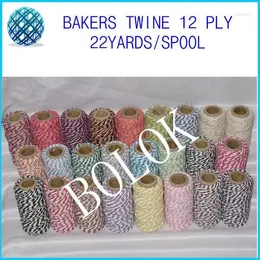 Party Decoration 160pcs/lot Bakers Twine (22yard/spool) 1.5mm Cotton Rope Twisted 37 Kind Color