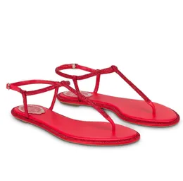 夏のスタイリッシュなレネカオビラ女性ダイアナサンダルシューズクリスタルトンバレエフラットCRISSCROSS ANKLES STRAPS LADY FLIP FLOPSパーティードレスWalkingEU35-43