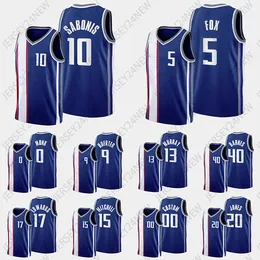 De'aaron Fox Domantas Sabonis Basketball Jersey Harrison Barnes Davion Mitchell Malik Monk Jones Edwards Trey Lyles Maglie XS-4xl Domenne Gioventù