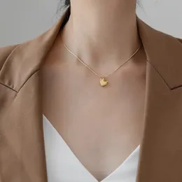 Yun Ruo nicht verblassen 18 k Gold plattiert einfache Herzheize Halskette Mode sexy Edelstahlschmuck Frau Accessoire 240511
