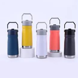 Fashion 304 stainless steel insulated tumbler large capacity iced coffee cup portable 550ml 650ml car water bottle with handle straw modern simple 17 5sy