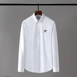 5Aメンズバードレスシャツスリムフィットスプレッドカラー格子縞のストライプ長袖2024シャツデザイナーブランド春夏ビジネスオフィスカジュアル男性TシャツティーフーディーNZBZ