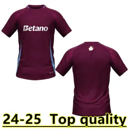 24 25 Maglie di calcio Kit Kit Kit Home 2024 2025 Aston Villas Shirt Football Allenamento Versione dei fan del giocatore Camisetas Mings McGinn Buendia Watkins Maillot Foot 888888