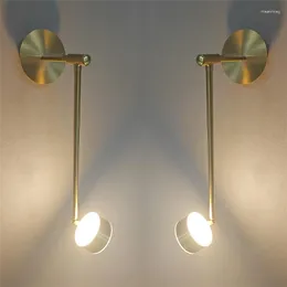 Lâmpada de parede moderna lâmpadas simples luminárias de cabeça ajustável LED GOLD ARTE LUZ