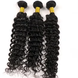 Wefts Mink Virgin Hair Extensions Brazilian Hair Bundles Deep Curly Wefts 834 인치 가공되지 않은 페루 인디언 말레이시아 보헤미안 머리 w