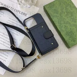 Case Designer CrossBody Card Wallet Case per iPhone 15 14 13 12 11 Pro Max 14Pro 14Plus 13Pro XR XS 7 8 Plus Samsung S23 S22 S