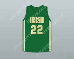 Custom Nay Mens 청소년/어린이 Malaki Branham 22 St Vincentst Mary High School Fighting Irish Green Basketball Jersey 1 Top Stitched S-6xl