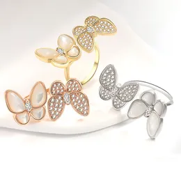 Designer rings women high end butterfly ring female fashion fritillary rings Party Wedding Birthday Valentine's Day Christmas Jewelry gift accessories