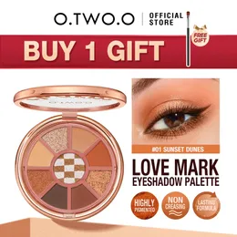 OTWOO CZESHADOW Paleta Glitter Mat Mat Pearlescent Łatwe do noszenia rozjaśniające rozświetlacz Naturalny błyszczący makijaż cienia do powiek 240515