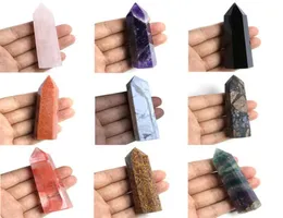 Totalt 46 Komplett variation grov polerad kvarts pelare konstprydnader Energigen Wand Healing Gemstone Tower Natural Crystal Poin3655884