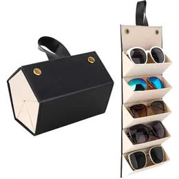 تصميم جديد 5 فتحات مصنوعة يدويًا مربع أزياء أزياء النظارات البصرية علبة طبقة عالية الجودة
