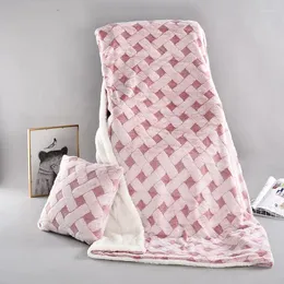 담요는 침대 소파 니트 양모 홈 오피스 낮잠 휴대용 침대 소파를위한 가짜 모피 담요 브랜드 디자이너 던지기