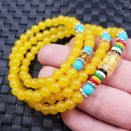 Strand Optimized Yellow Dragon Bead Turquoise Quartz Rock Jade Agate 108 Bracelet