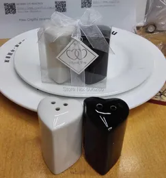Party Favor 60pcs(30sets)/lot Wedding Gift Heart Shaped Ceramic Cruet Sets Souvenirs Guests Salt And Pepper Shakers