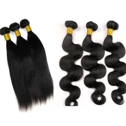 Wefts Virgin Human Hair Weaves Brazilian Hair Bundles Straight Body Wave Wefts 처리되지 않은 페루 인디언 몽골 캄보디아 헤어 exte