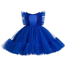 Abiti da ragazza Flower Girls Birthday Communion Party Abito in rilievo 2022 Capodanno Christmas Girl Princess Small Flying Sleeve Tutu Dress Y2405147Jmi