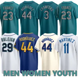 Mariners 24 Ken Griffey Jr. Jersey Baseball Jerseys 44 Julio Rodriguez Seattles Logan Gilbert Suzuki Ichiro Mariners JP Crawford Cal Raleigh Ty France Seattle Jersey