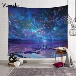 Wandteppiche Zeegle Sterne Sternenhimmel Wechsel Wand Hanging Wandteppich Dekor schöne Nacht Polyester Vorhänge plus langer Tischabdeckung