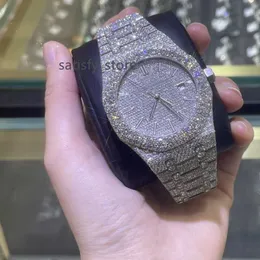 Pronto per la spedizione Fine Moissanite Watch Brand Brand Hip Hop Jewelry Watch Rose Gold Color Custom Moissanite Watch