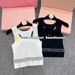 Alphabet Jacquard Tank Top Designer Pionowa kamizelka dzianiny w paski letni rękawowy kamizelka sportowa kamizelka sportowa