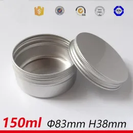 Bottle 150g aluminium tin metal round Empty Cosmetic Jars Aluminium Containers For Makeup Case 150ml refillable packaging cans 5oz