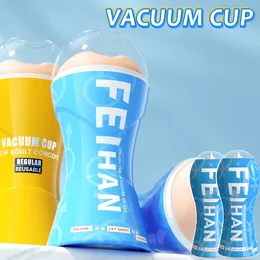 Male Masturbator Cup Vacuum Pressure Sucking Silicone Vagina Pussy Sex Toy for Men Pocket Blowjob Masturbation Adult Goods 240515