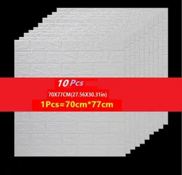 10 Stcs Wandaufkleber Pe Foam Selfadhäsive Tapetenschale und Stick 3D -Kunstwandpaneele für Wohnzimmer Schlafzimmer Hintergrund Dec5752431