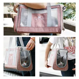 Träger neuer Haustasche tragbare Hundekatze Trägertasche Haustier Kätzchen Außenreisen Atmungsfreie Mesh kleine Katzenträger ausgehende Haustasche Handtasche