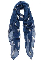Berets Snowshine YLW Women Lady Penguin Print Shawl Voile Rectangle Scarf Scarves 13009352