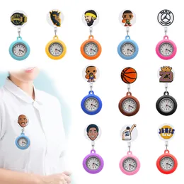 Orologi tascabili Nuovo basket 64 clip clip-on bavani bad infermieri sospesi guardano badge per operatori medici ospedalieri retrattili rullino sile spilla f otnxo